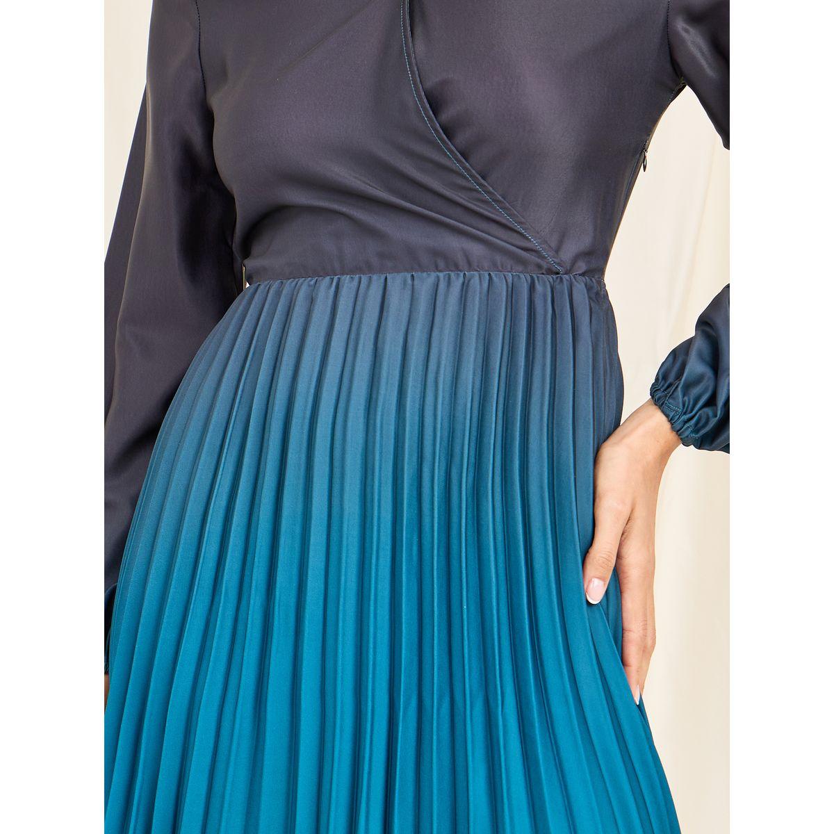 فستان طويل بكسرات وطبعة تدرج الالوان-women-clothing-dresses-image-3