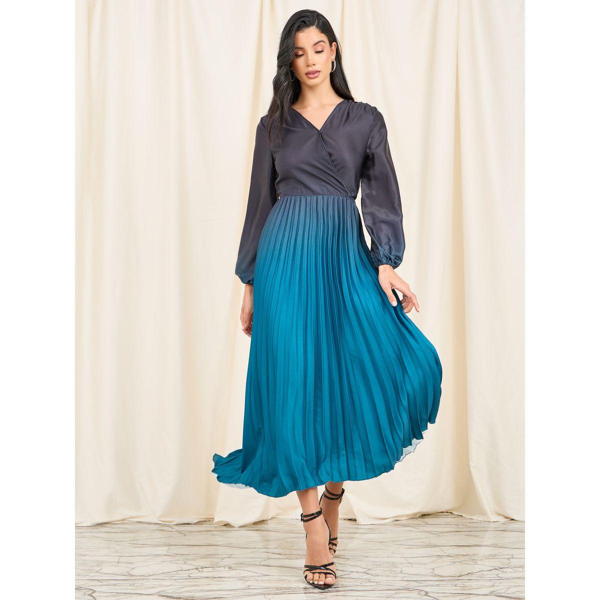 Styli Limited Pleated Ombre Print A-Line Maxi Dress-women-clothing-dresses-image-5