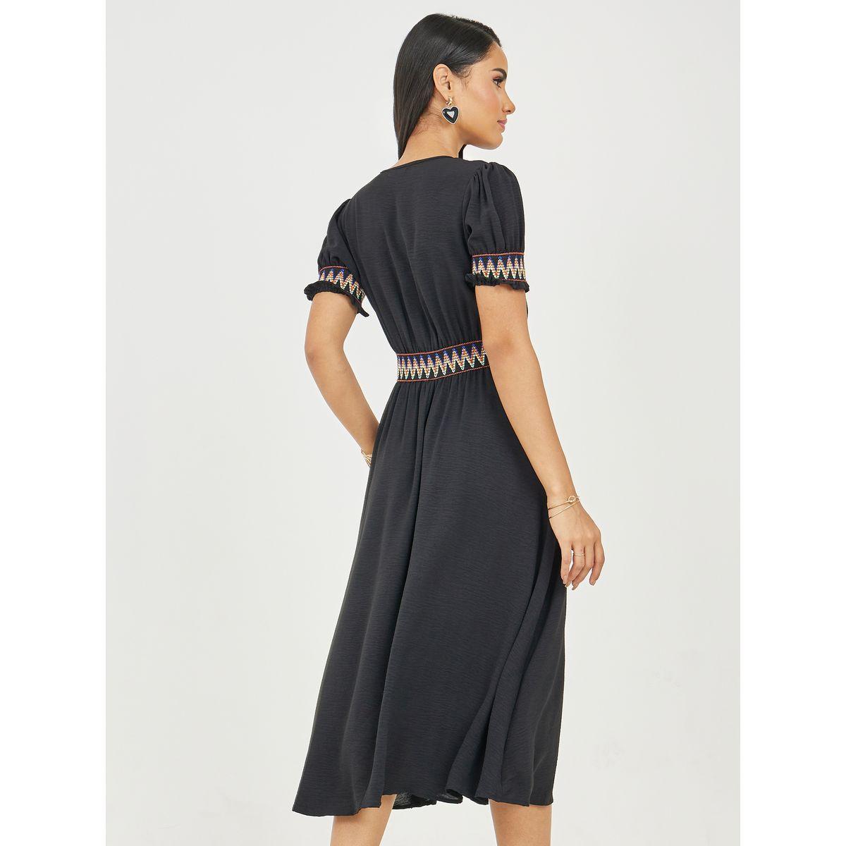 Styli Embroidered V Neck A-Line Midi Dress-women-clothing-dresses-image-4