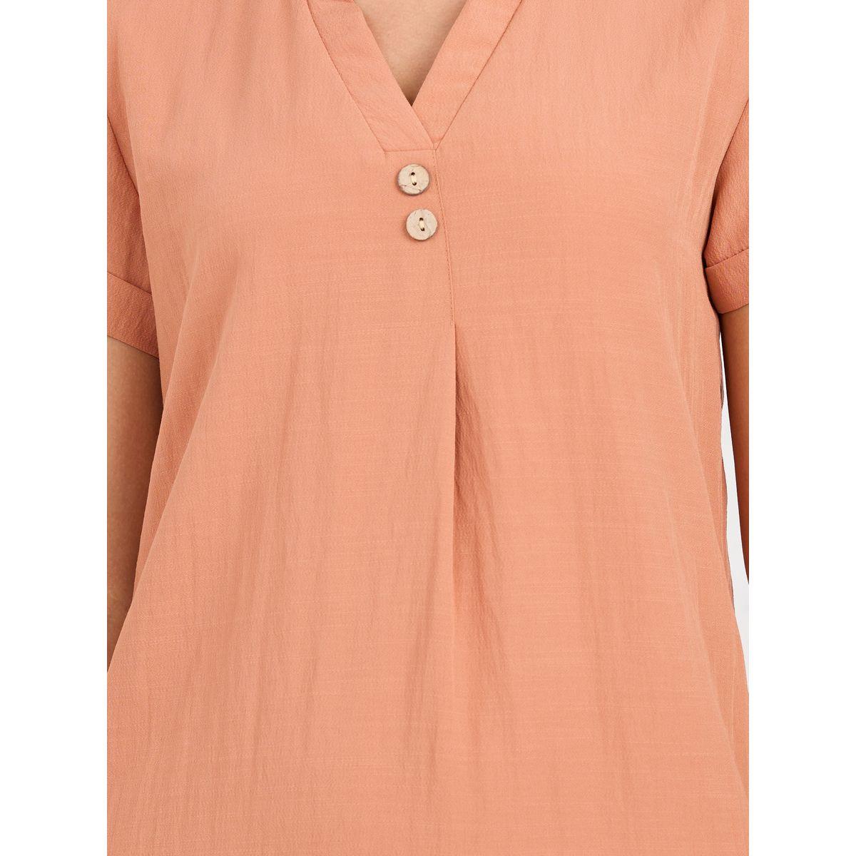 فستان ميدي بحافة منحنية وتفاصيل ازرار-women-clothing-dresses-image-3