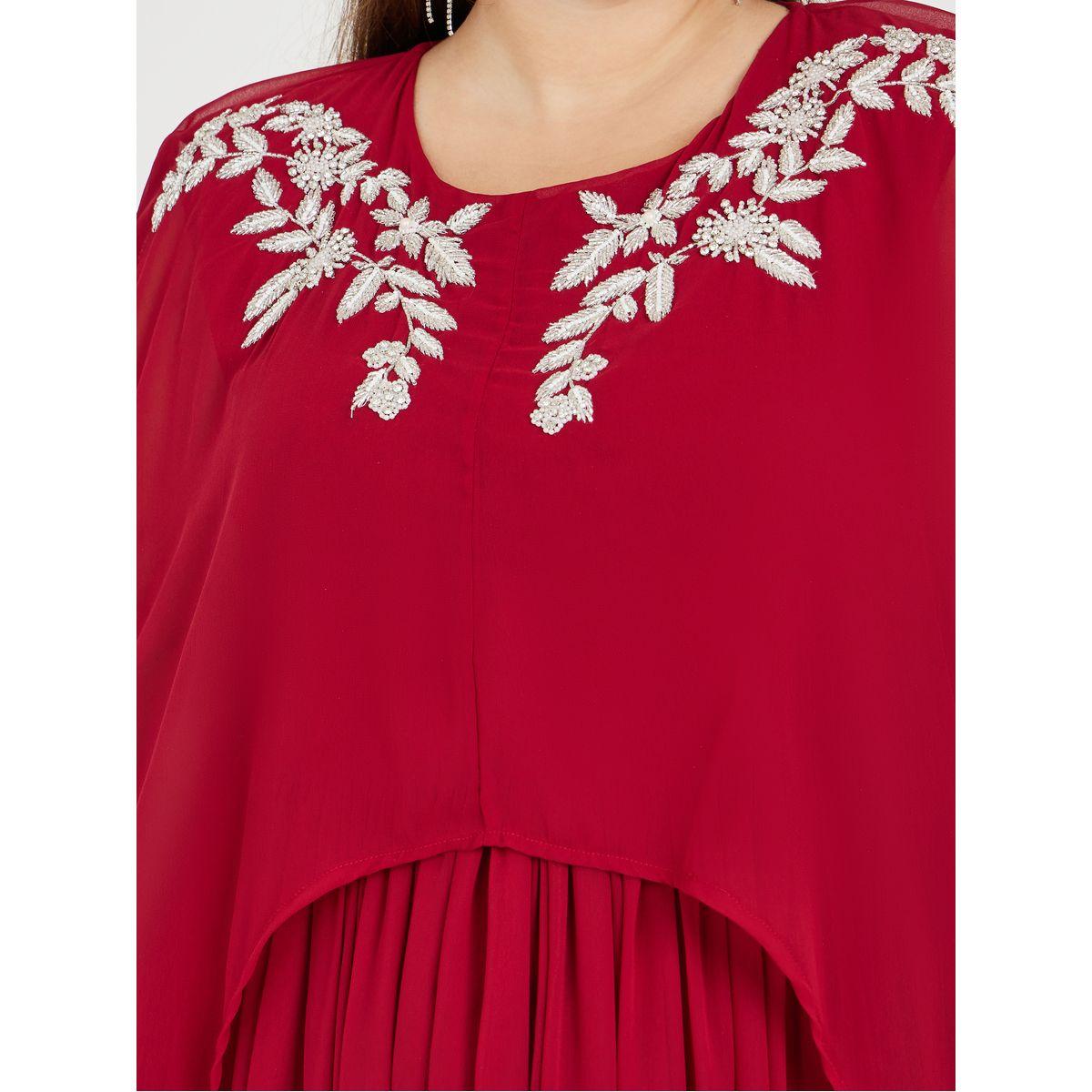 Styli Plus Embellished Detail Cape Style Maxi Dress-women-clothing-dresses-image-3