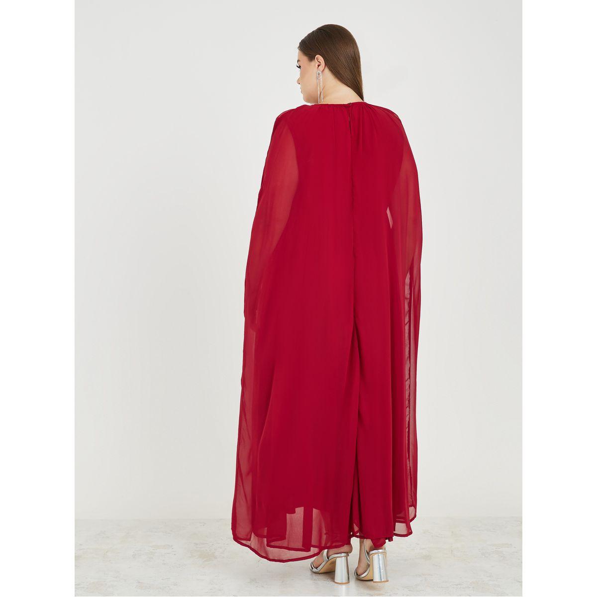 Styli Plus Embellished Detail Cape Style Maxi Dress-women-clothing-dresses-image-4