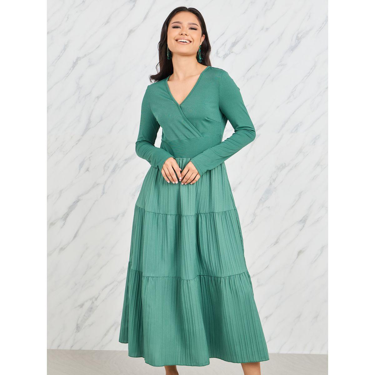 Styli Gathered Detail Tiered Midi Dressd-women-clothing-dresses-image-2