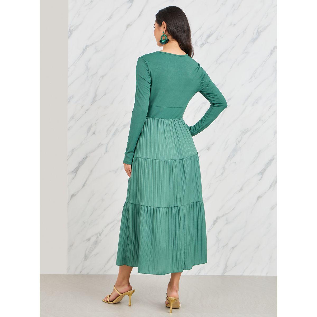 فستان ميدي مزين بكسرات وطيات-women-clothing-dresses-image-4