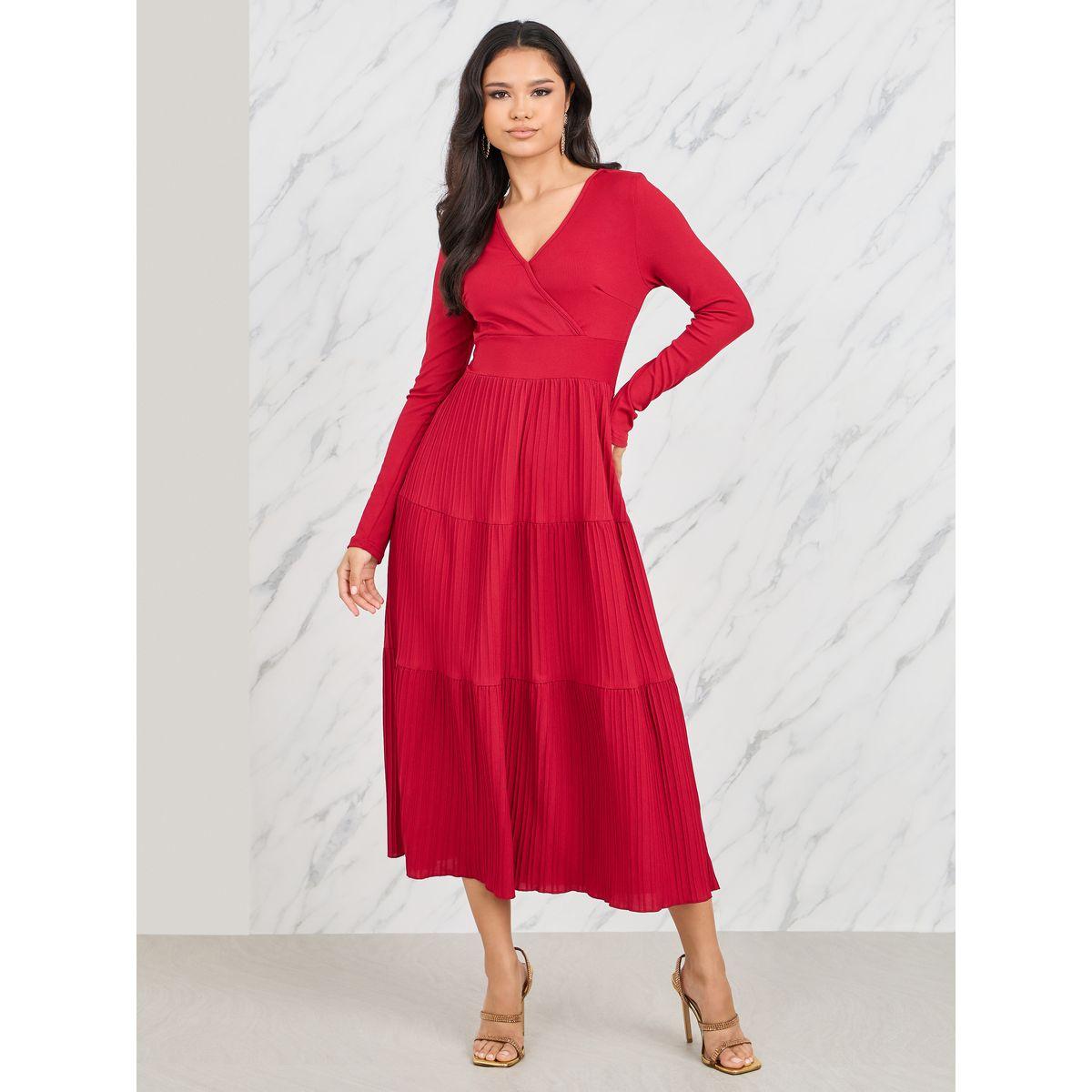 Styli Gathered Detail Tiered Midi Dress-women-clothing-dresses-image-1