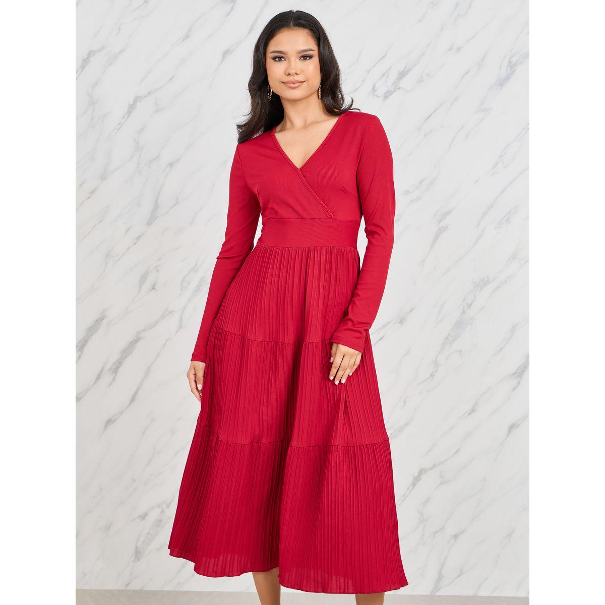 Styli Gathered Detail Tiered Midi Dress-women-clothing-dresses-image-2