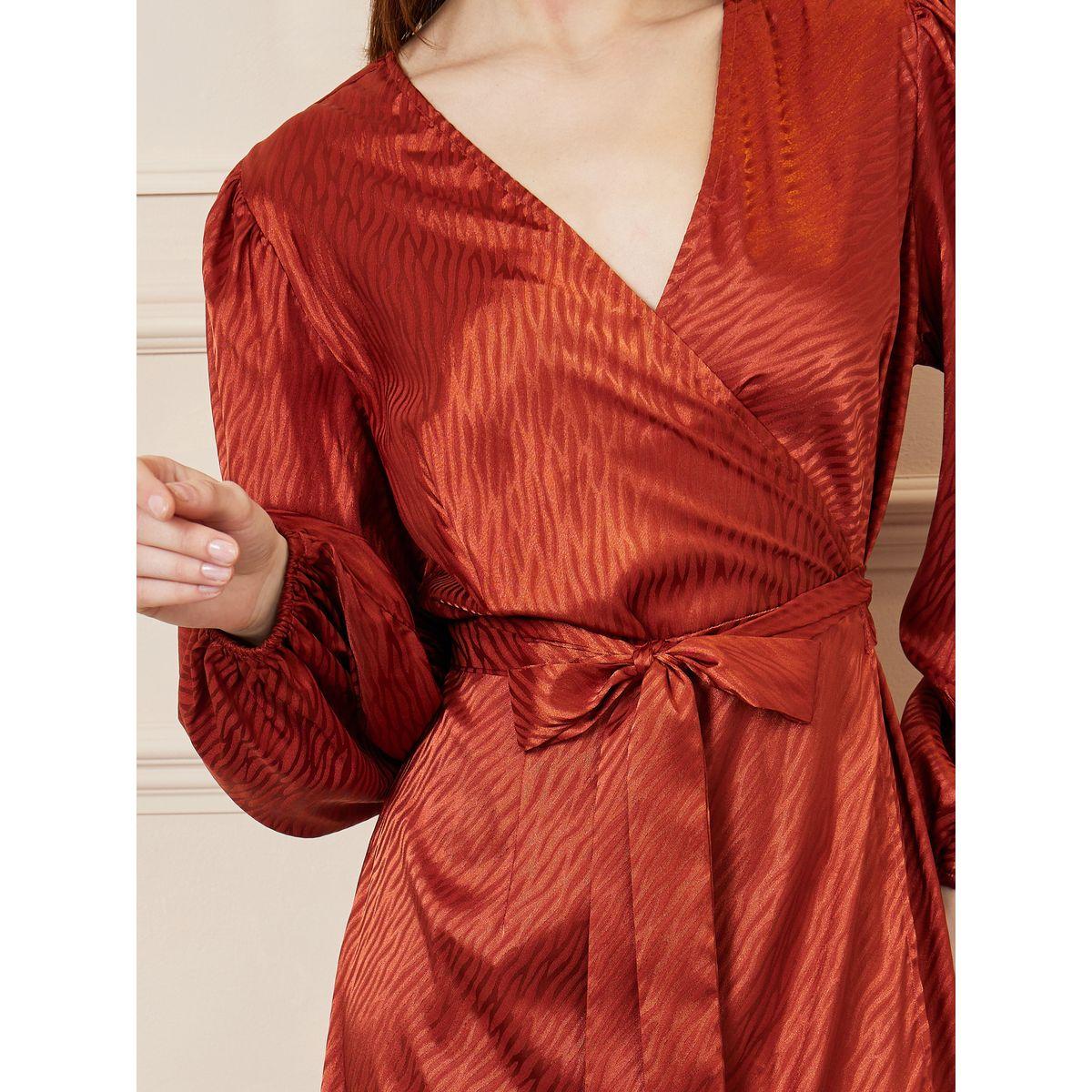 Styli Satin Jacquard Print Wrap Midi Dress-women-clothing-dresses-image-3