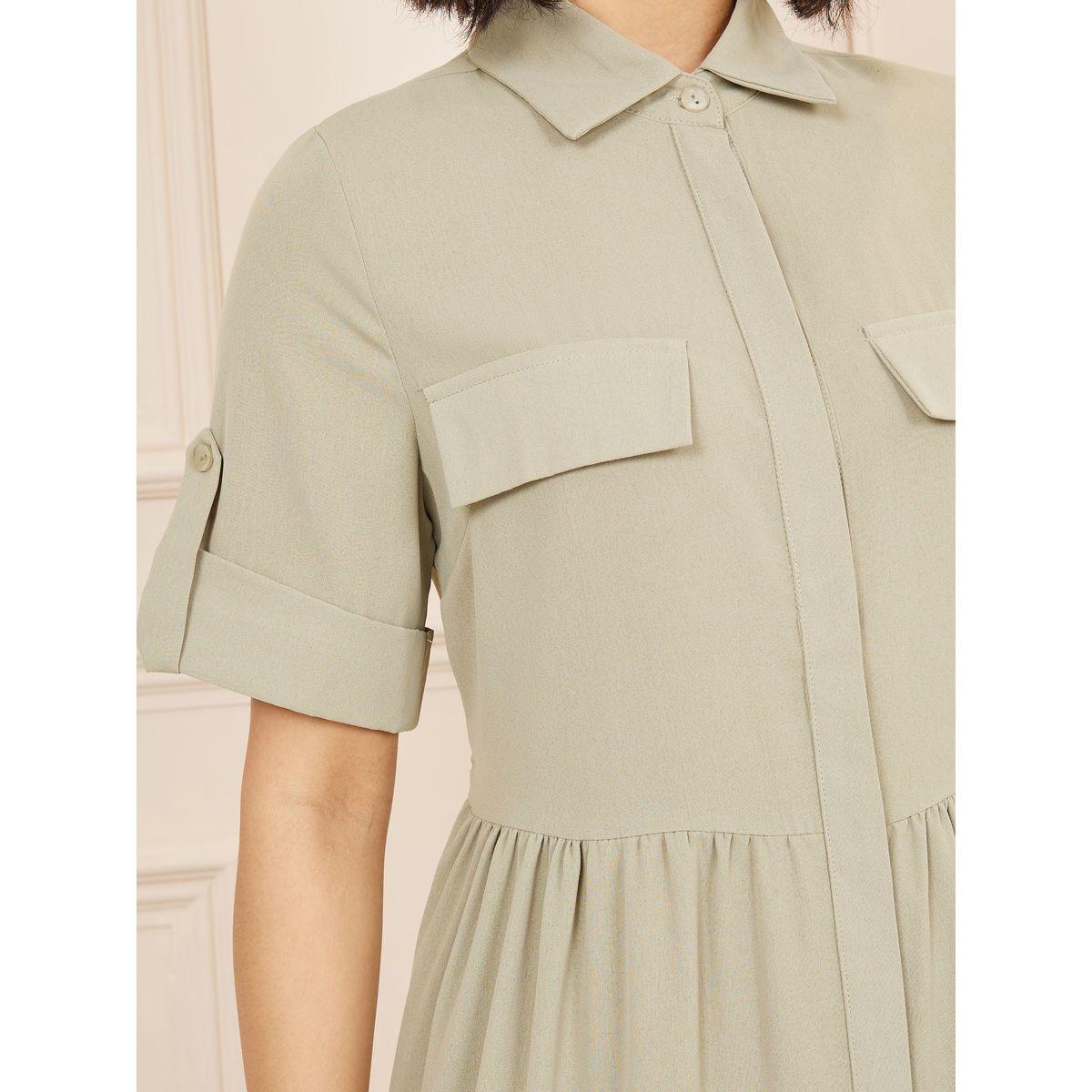 Styli Pocket Detail Tiered Shirt Midi Dress-women-clothing-dresses-image-3