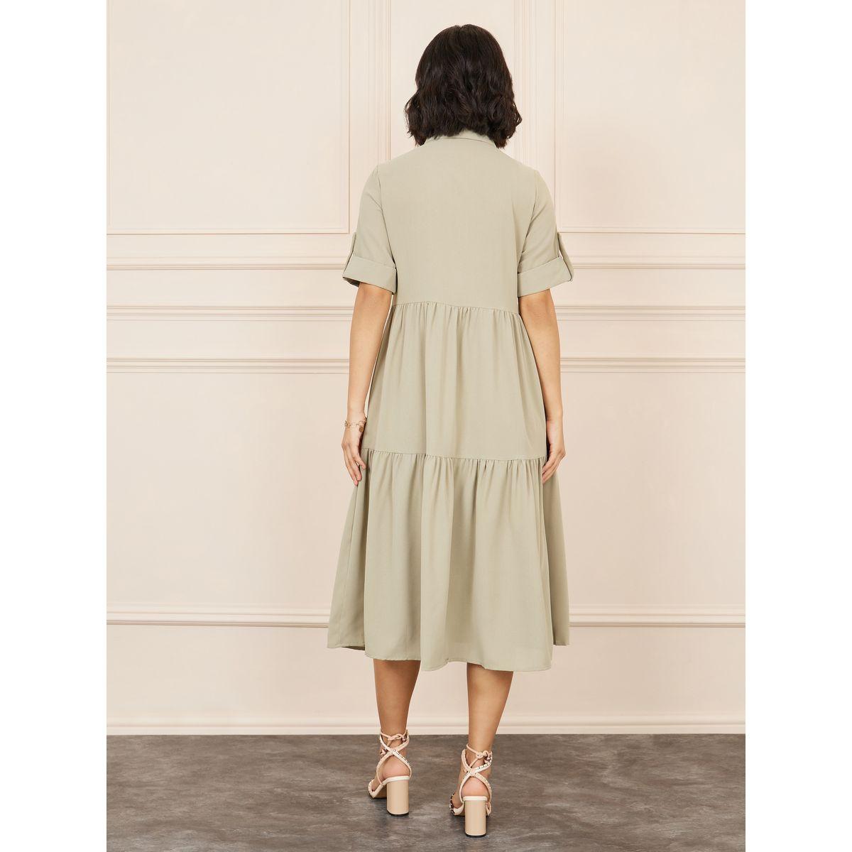 Styli Pocket Detail Tiered Shirt Midi Dress-women-clothing-dresses-image-4