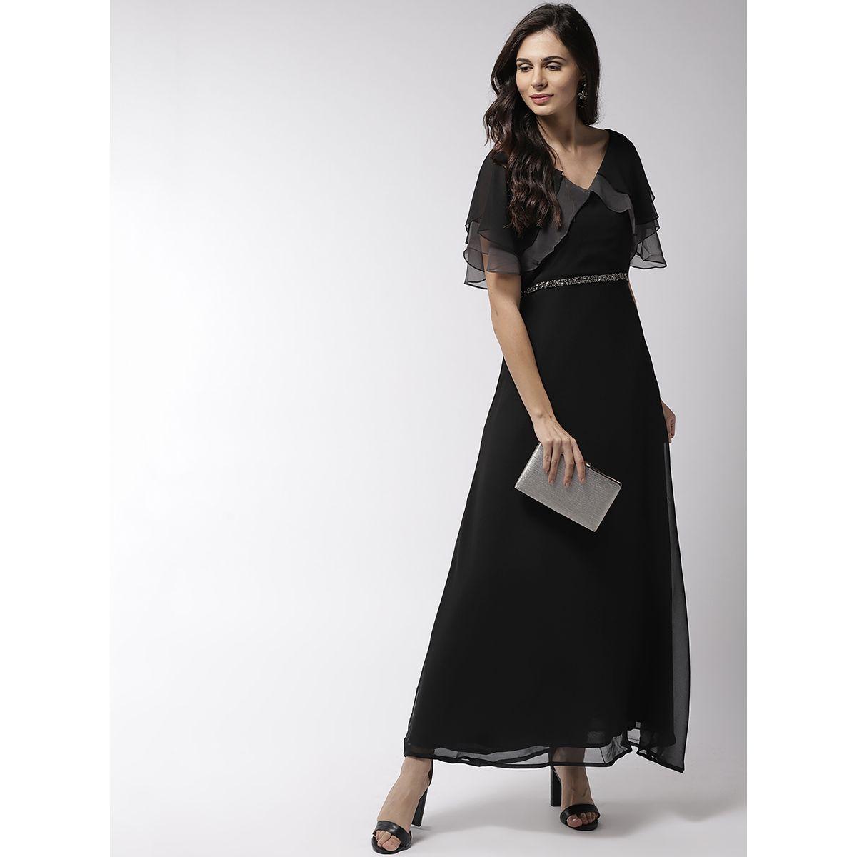 فستان طويل بأكمام مكشكشة ميش × ستايلي-women-clothing-dresses-image-1