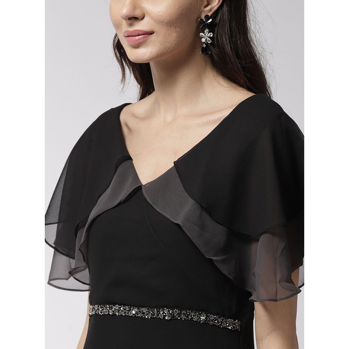 فستان طويل بأكمام مكشكشة ميش × ستايلي-women-clothing-dresses-image-2