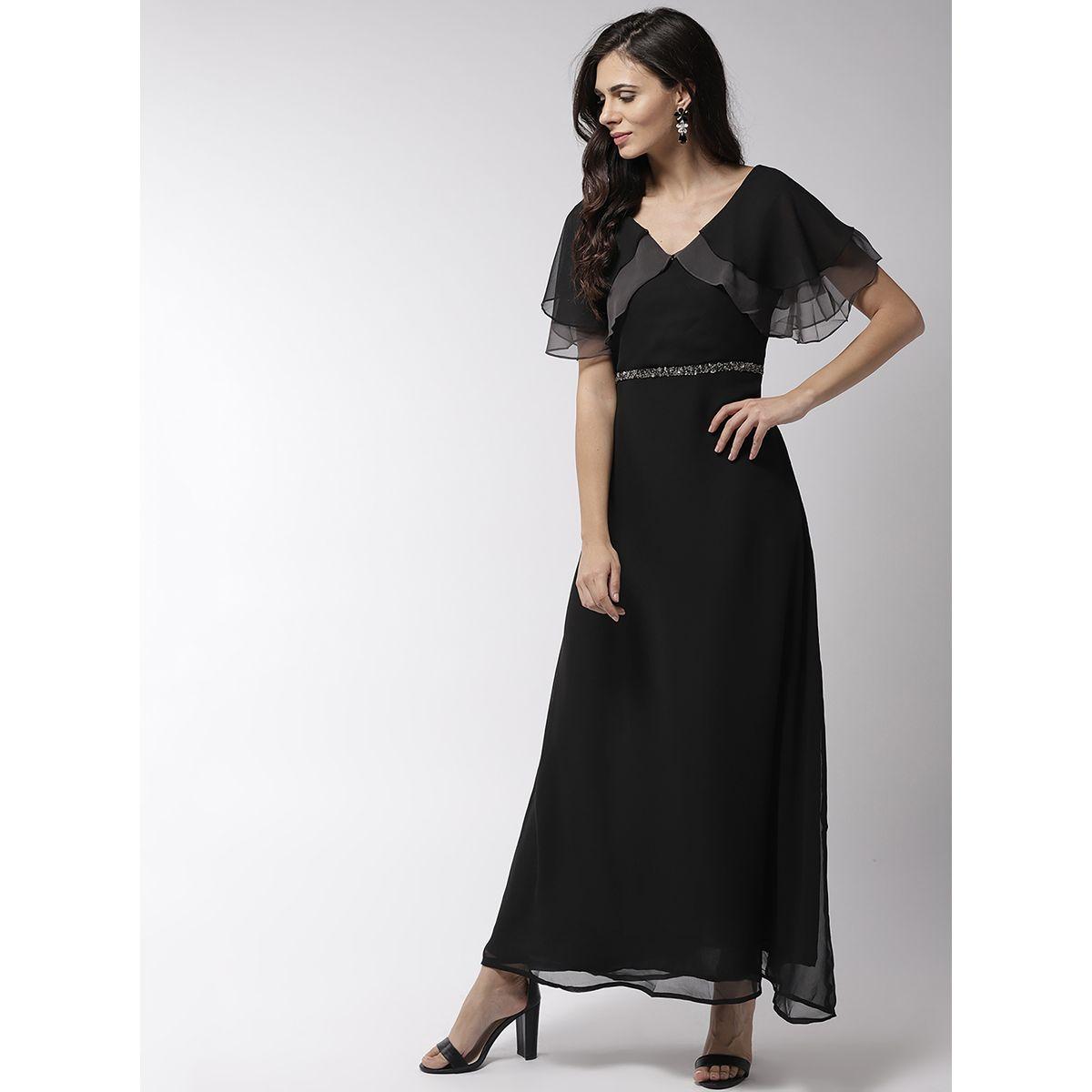 Mish X Styli Embellished Waistband Maxi Dress with Ruffled Sleeve-women-clothing-dresses-image-3