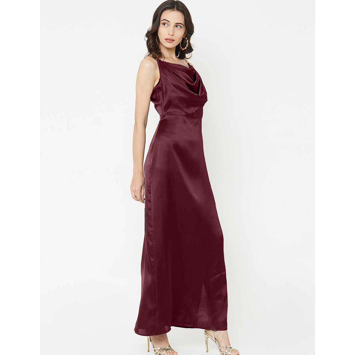 فستان بياقة منسدلة مع شق جانبي-women-clothing-dresses-image-5