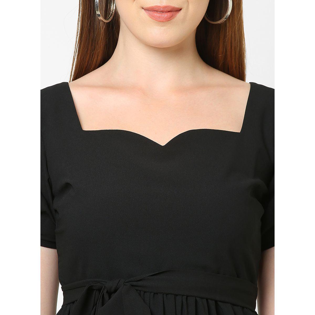 Sweetheart Neck Tie-Up Detail Mini Dress-women-clothing-dresses-image-2