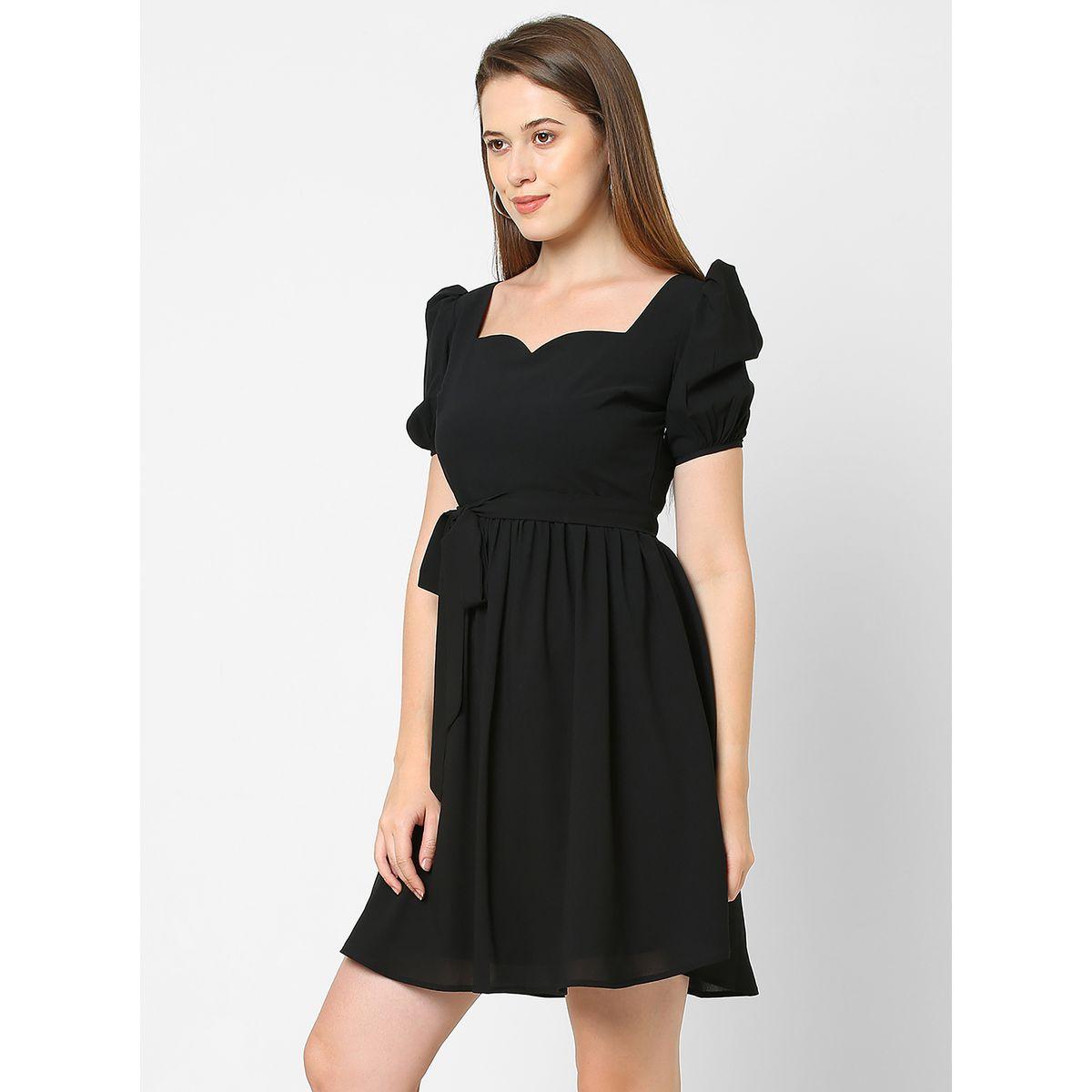 Sweetheart Neck Tie-Up Detail Mini Dress-women-clothing-dresses-image-3