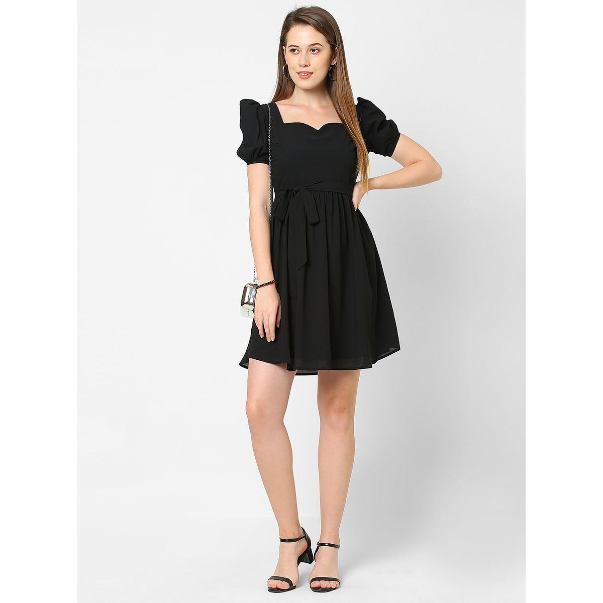 Sweetheart Neck Tie-Up Detail Mini Dress-women-clothing-dresses-image-5