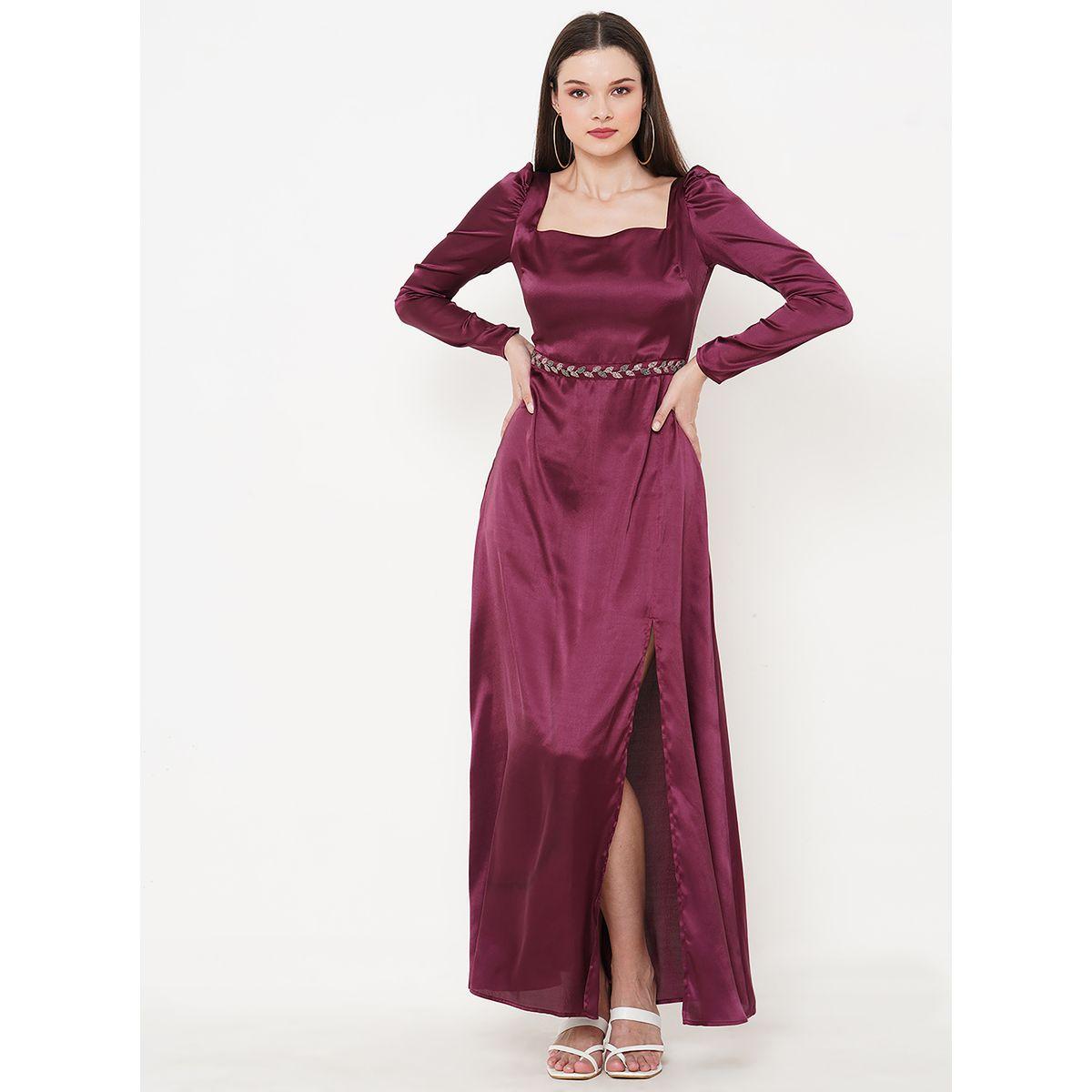 فستان طويل بياقة على شكل قلب ميش × ستايلي-women-clothing-dresses-image-1