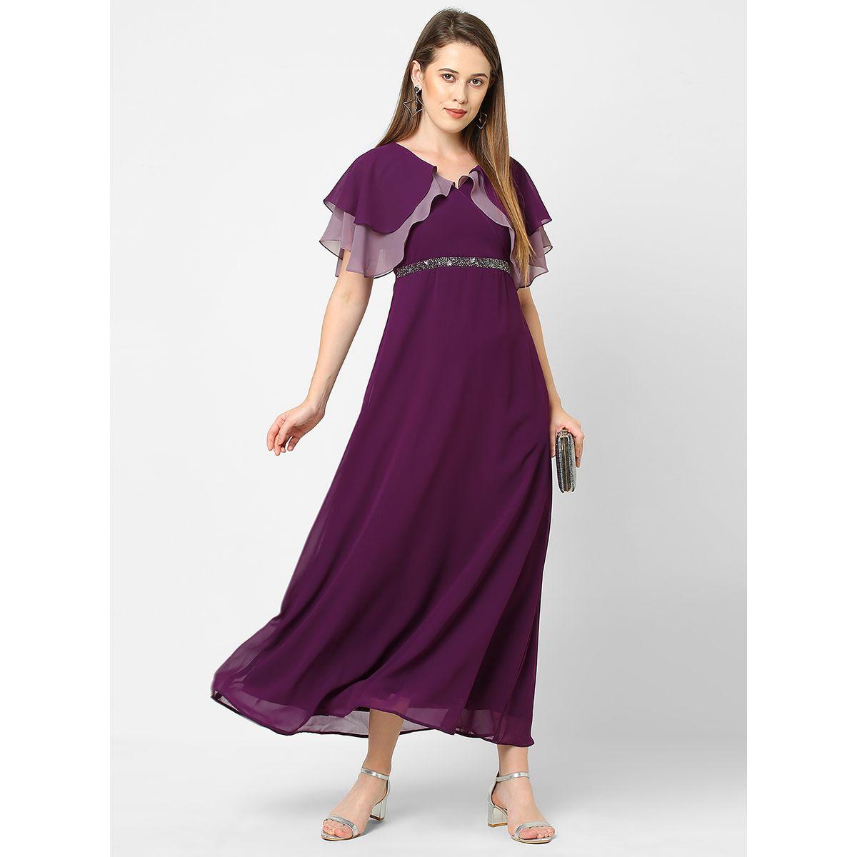 فستان طويل مع اكمام بطبقات وخصر منمق ميش × ستايلي-women-clothing-dresses-image-1