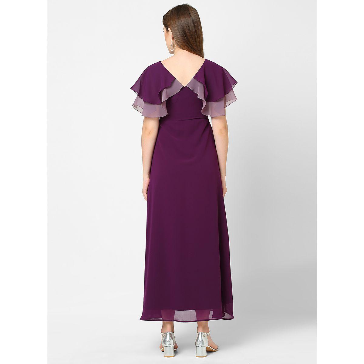 فستان طويل مع اكمام بطبقات وخصر منمق ميش × ستايلي-women-clothing-dresses-image-2