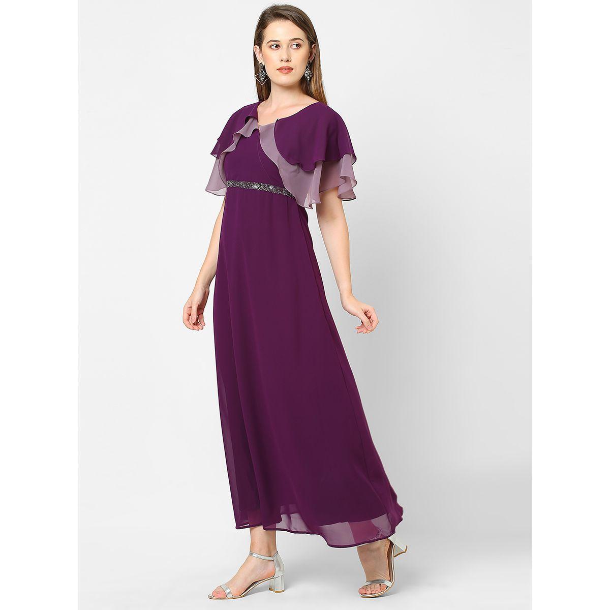 فستان طويل مع اكمام بطبقات وخصر منمق ميش × ستايلي-women-clothing-dresses-image-3