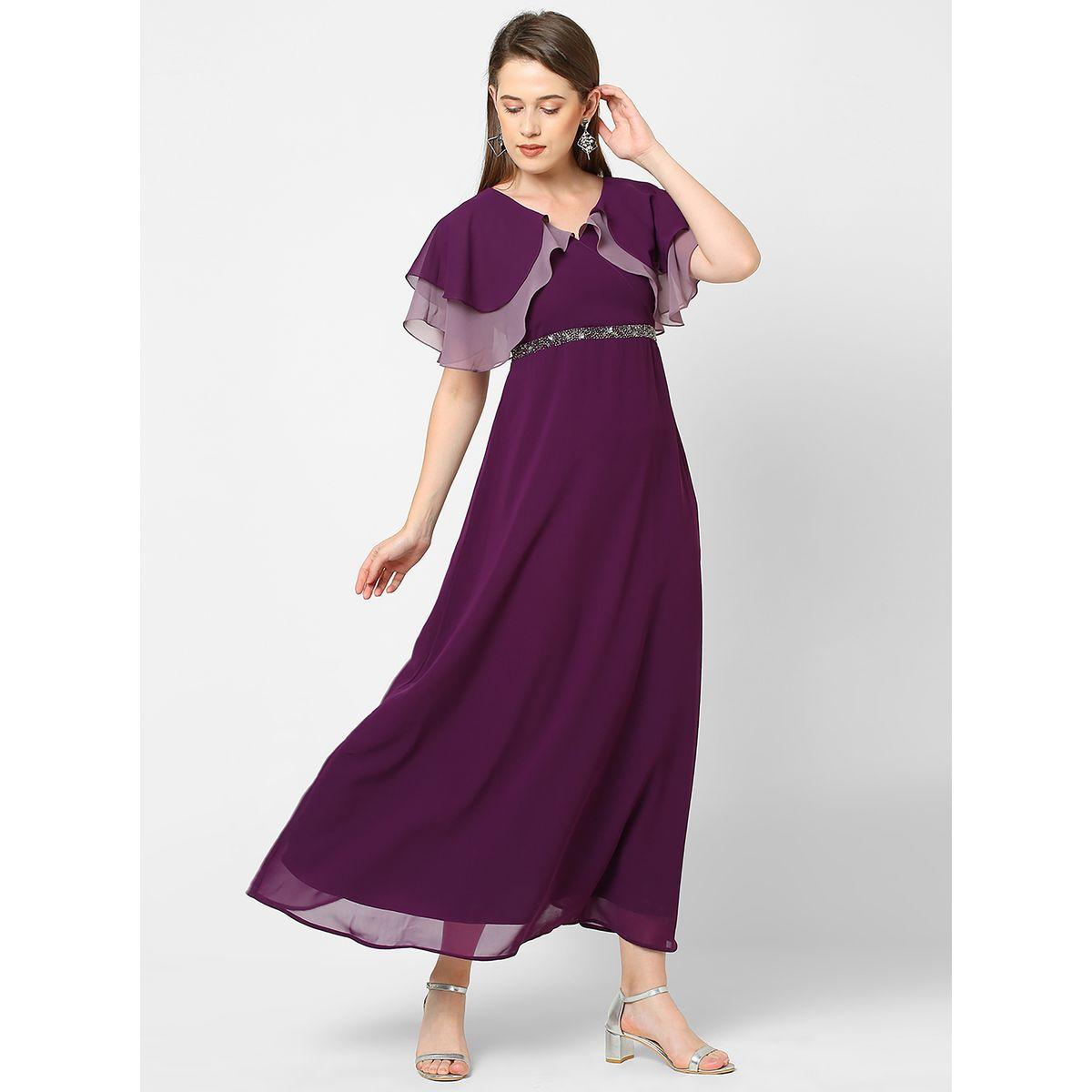 فستان طويل مع اكمام بطبقات وخصر منمق ميش × ستايلي-women-clothing-dresses-image-4