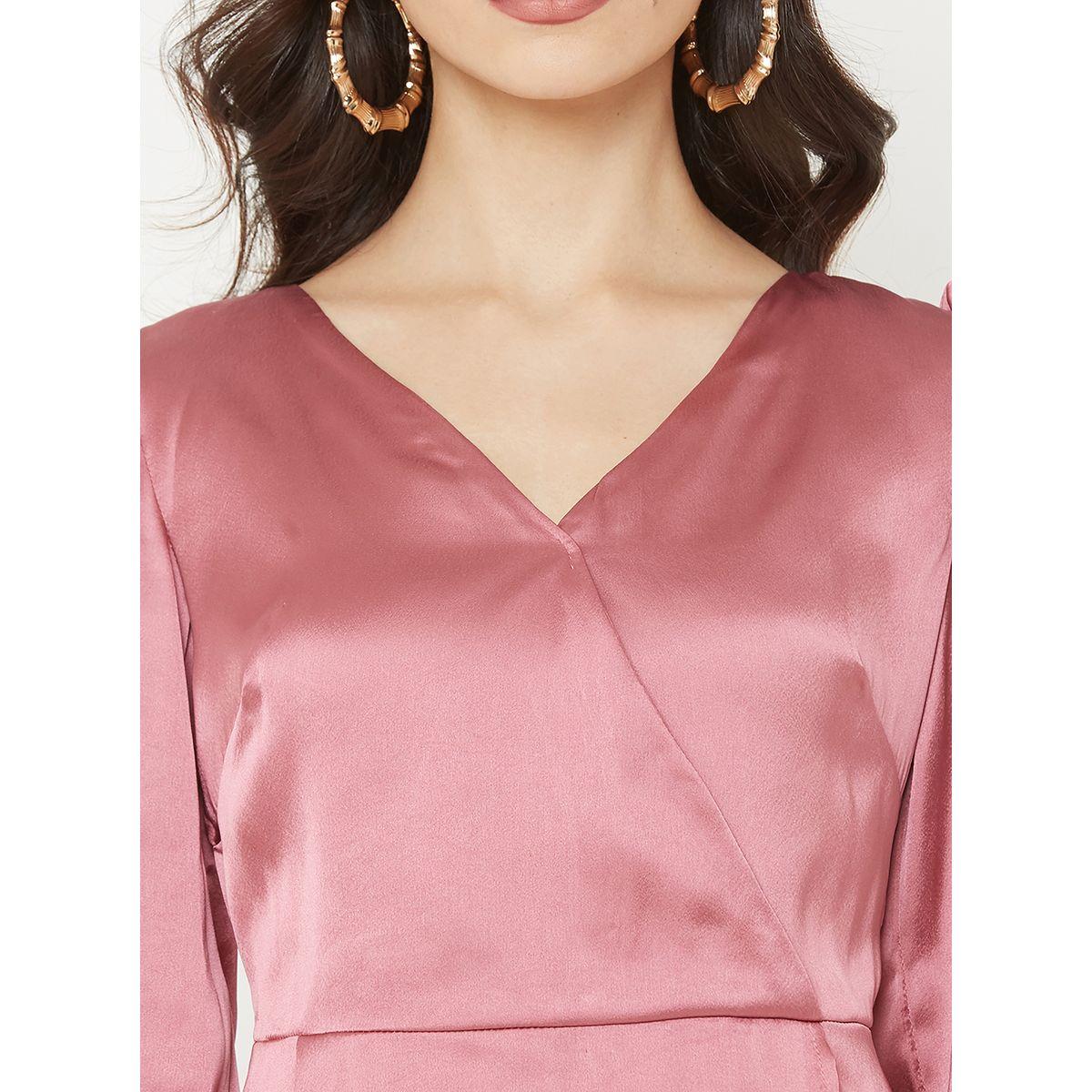 Satin Wrap Front Midi Dress-women-clothing-dresses-image-2