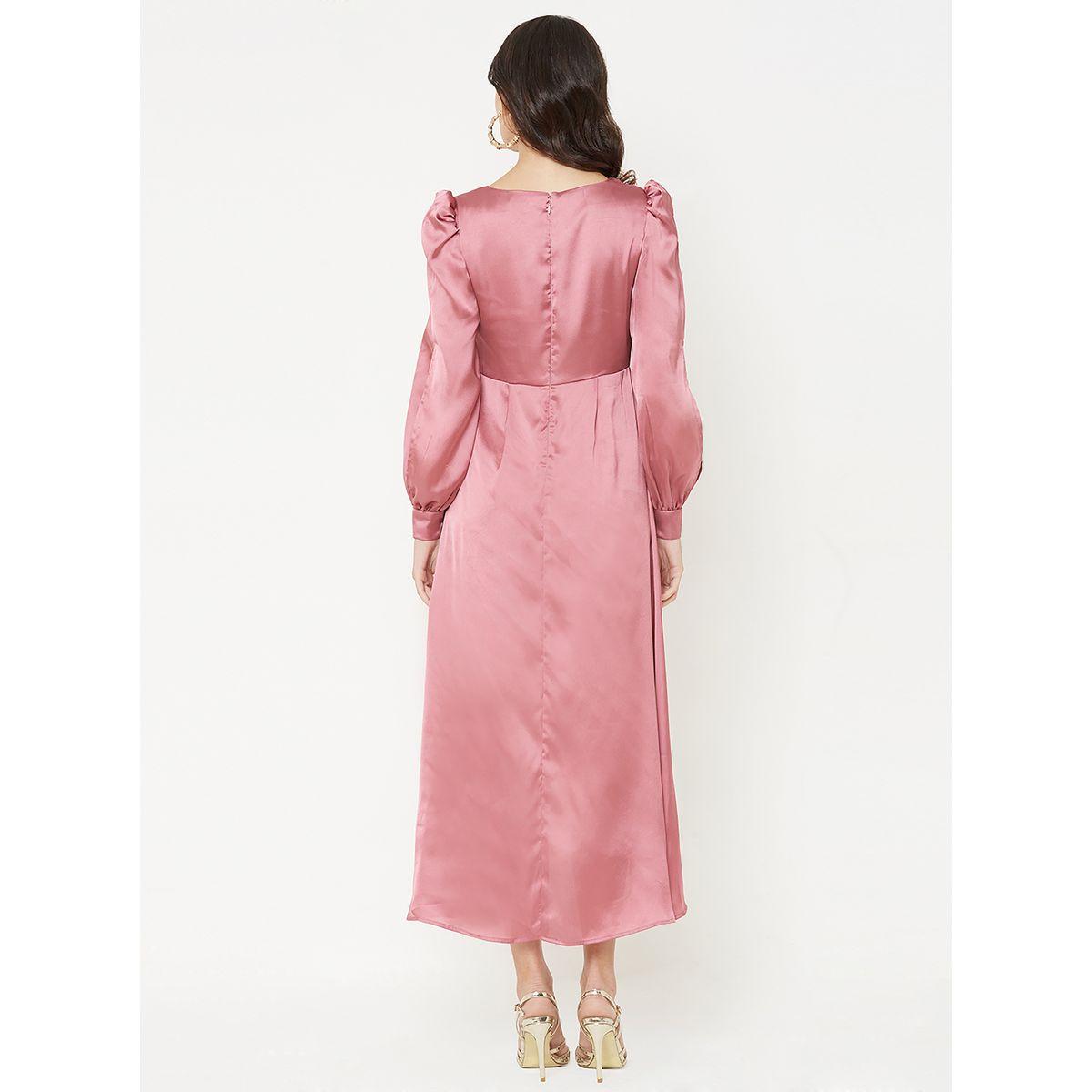 Satin Wrap Front Midi Dress-women-clothing-dresses-image-4