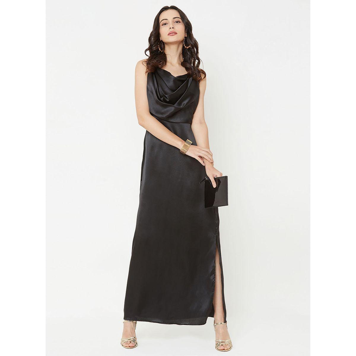 فستان طويل بياقة منسدلة ميش × ستايلي-women-clothing-dresses-image-1
