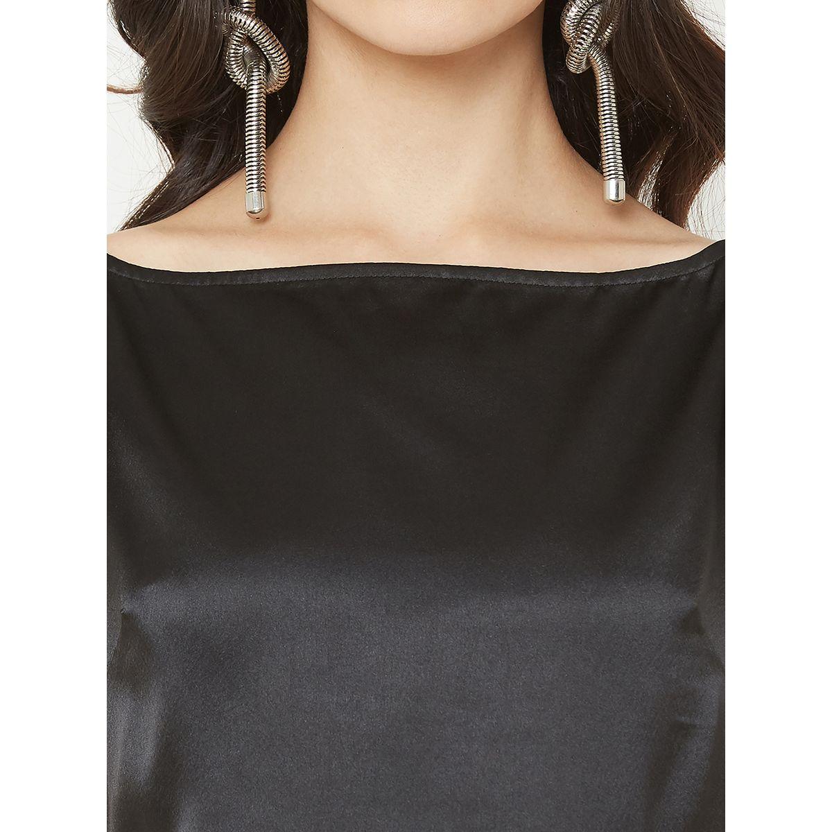 Mish X Styli  Boat Neck Accordion Pleat Style Asymmetric Midi Dress-women-clothing-dresses-image-2