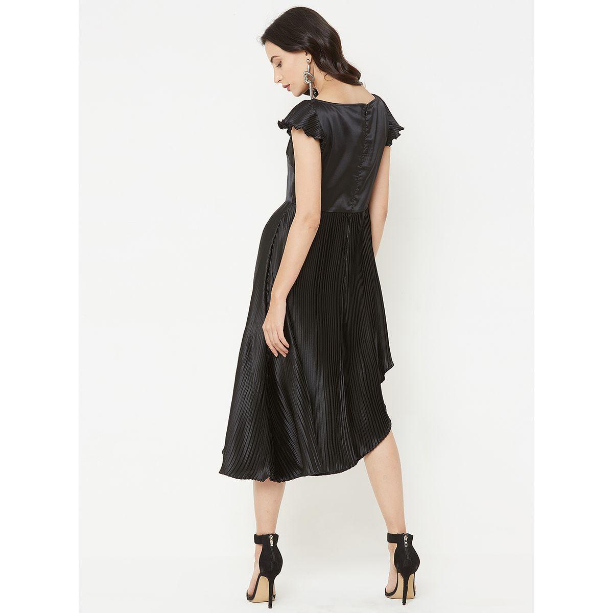 Mish X Styli  Boat Neck Accordion Pleat Style Asymmetric Midi Dress-women-clothing-dresses-image-7