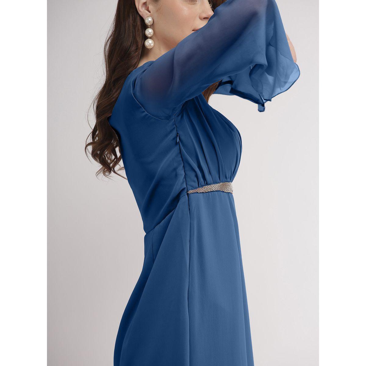 Mish X Styli  Embellished Waistband Bell Sleeves Maxi Dress-women-clothing-dresses-image-2