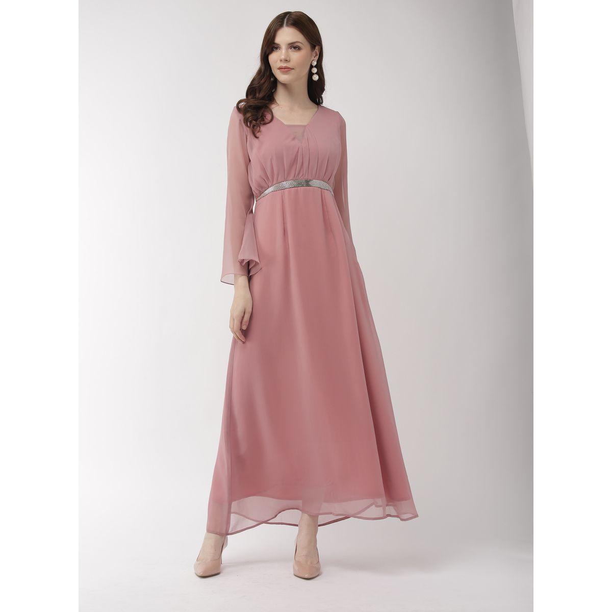 فستان طويل بأكمام بنمط جرس ميش × ستايلي-women-clothing-dresses-image-1