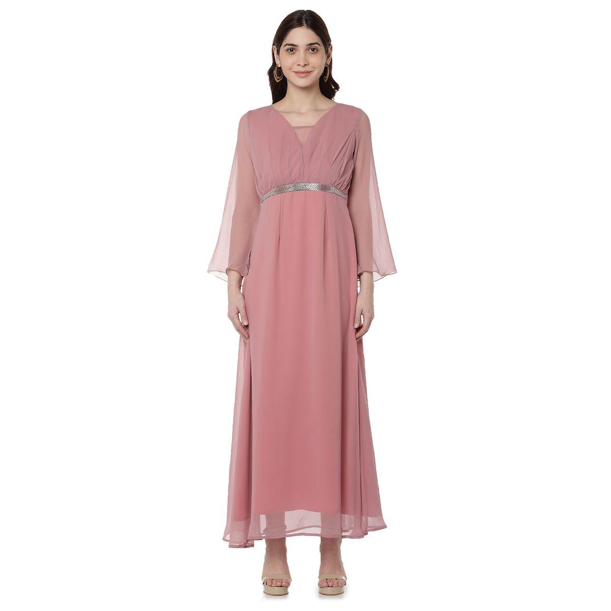 Mish X Styli  Embellished Waistband Bell Sleeve Maxi Dress-women-clothing-dresses-image-5