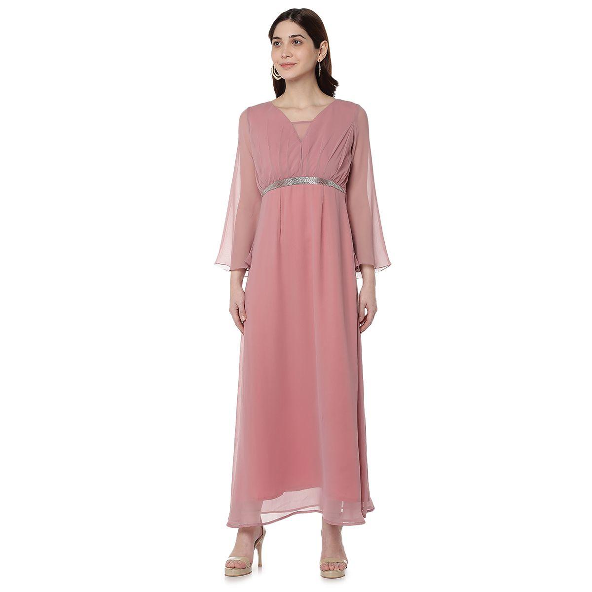 Mish X Styli  Embellished Waistband Bell Sleeve Maxi Dress-women-clothing-dresses-image-6