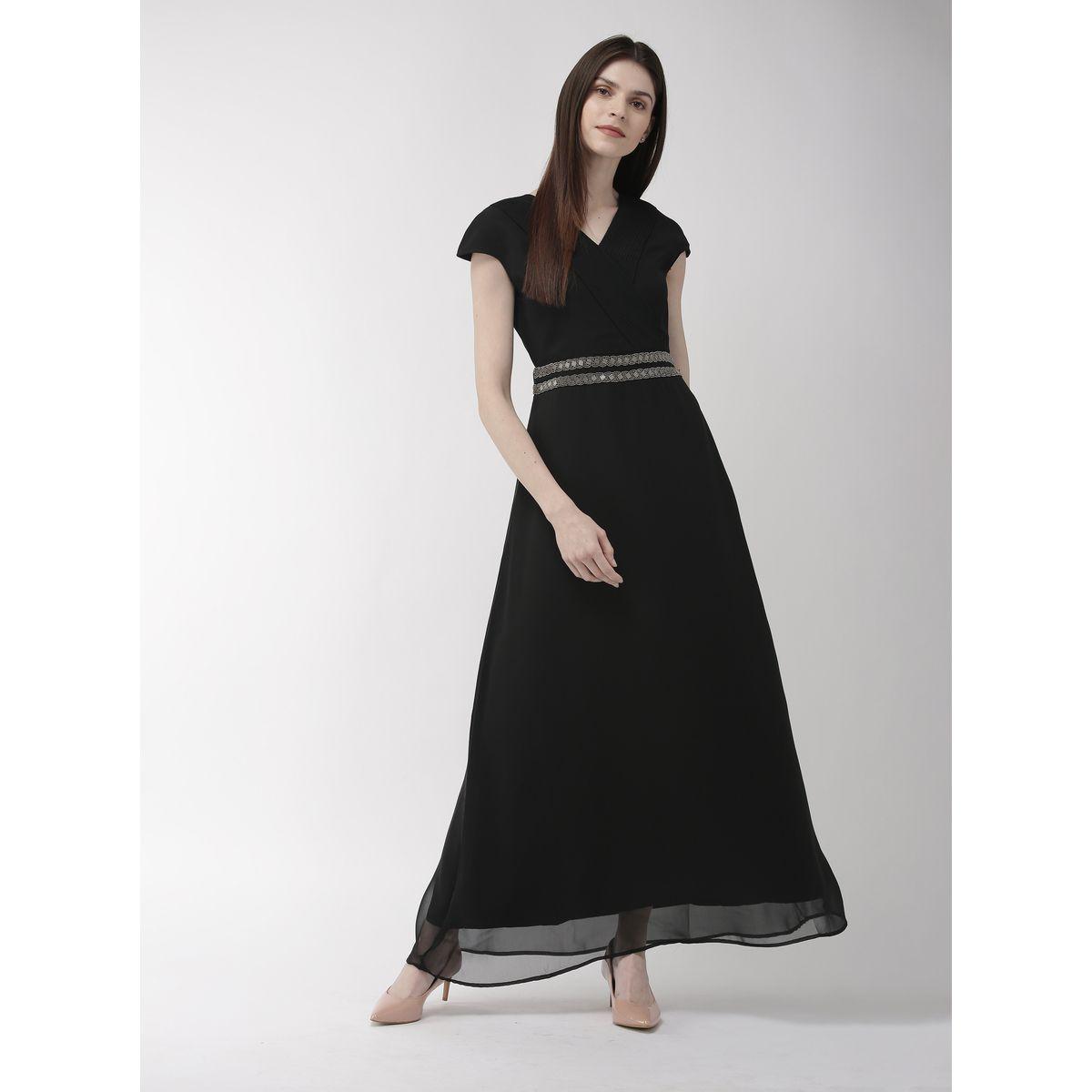 Mish X Styli  Beaded Waistband A-Line Maxi Dress with Cap Sleeve-women-clothing-dresses-image-1