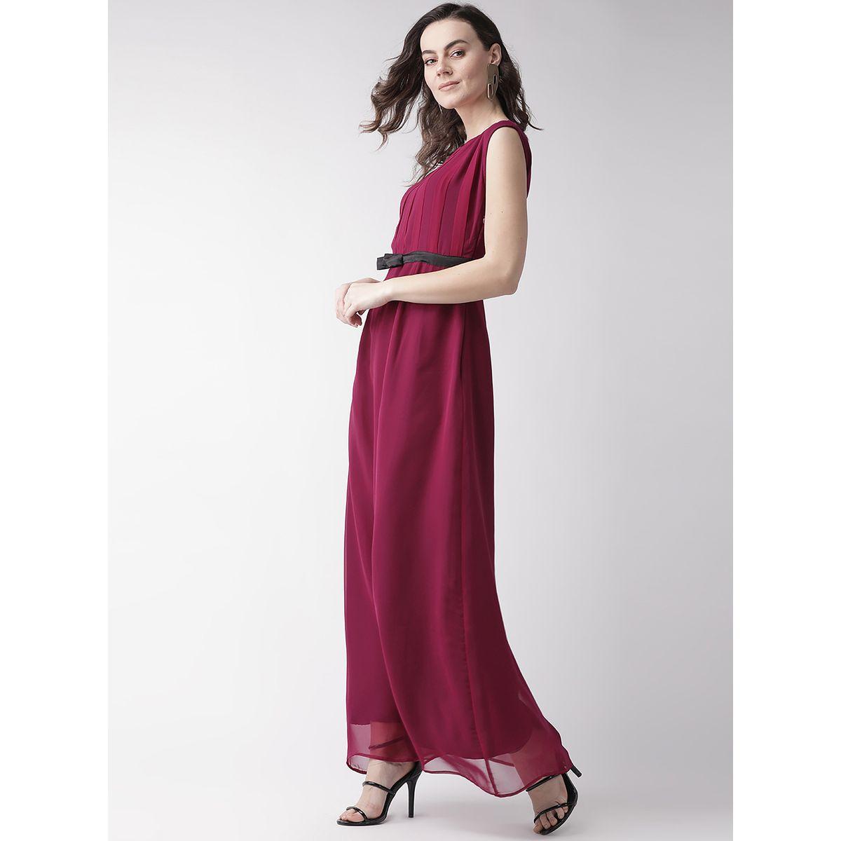 فستان طويل مزين بكسرات ميش × ستايلي-women-clothing-dresses-image-2