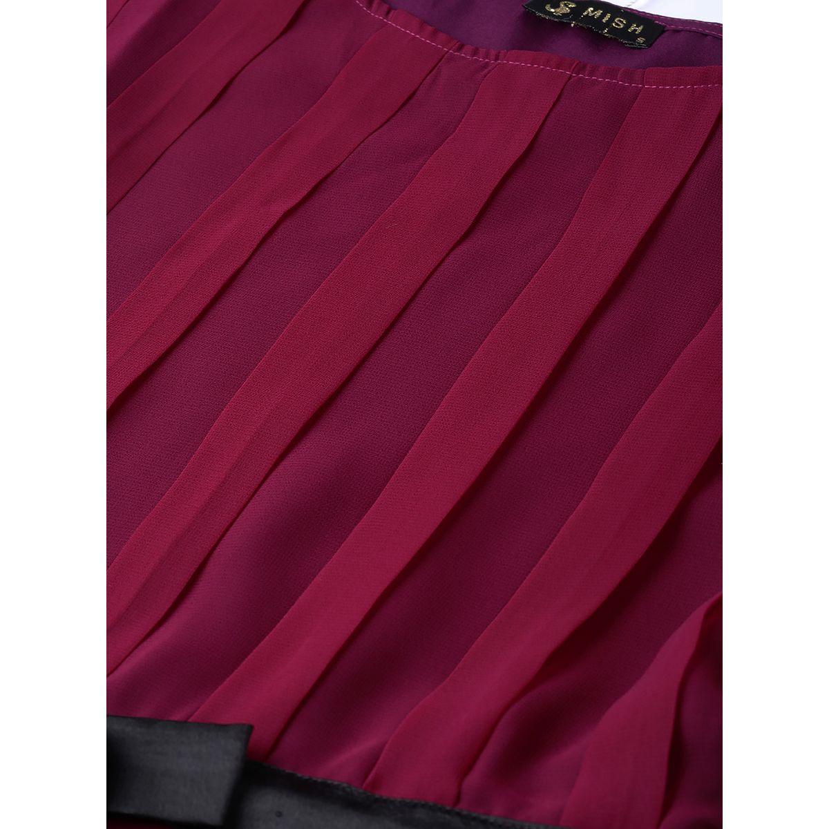 Mish X Styli  Box Pleated A-Line Maxi Dress-women-clothing-dresses-image-5