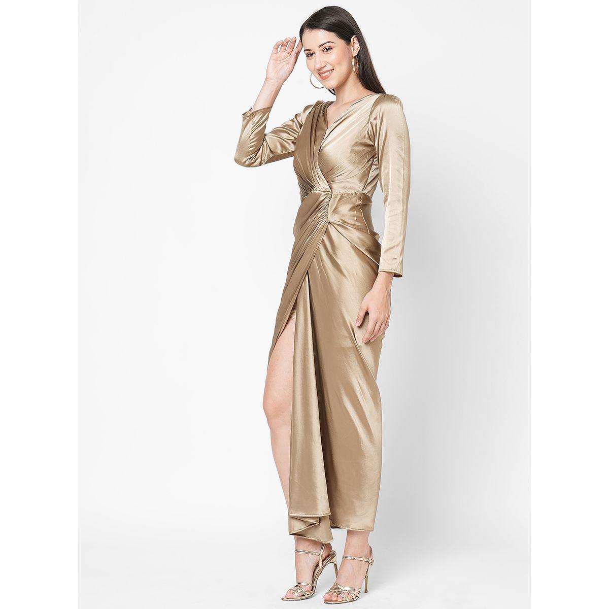 Fold Pleats Wrap Front Maxi Dress-women-clothing-dresses-image-1