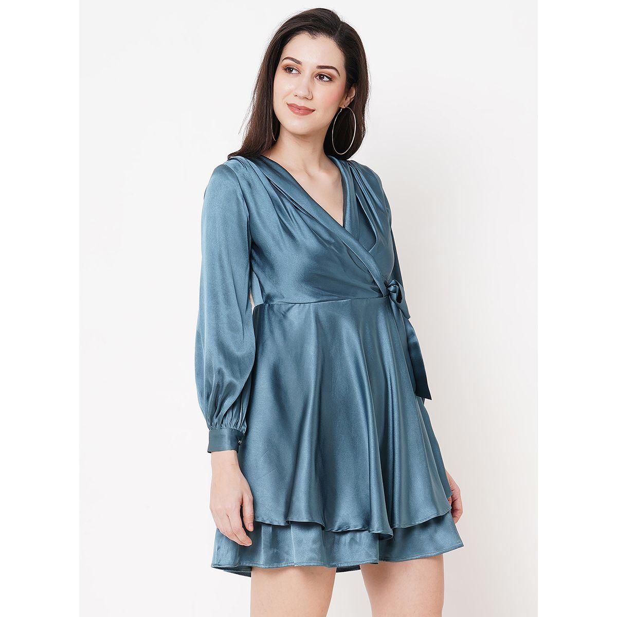 Mish X Styli  Satin Fit and Flare Layered Mini Dress-women-clothing-dresses-image-6