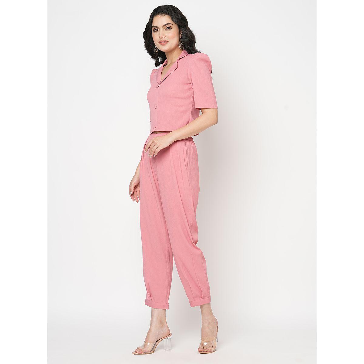 طقم منسق من ( بنطال + بليزر ) ميش × ستايلي-women-clothing-coordsets-image-3