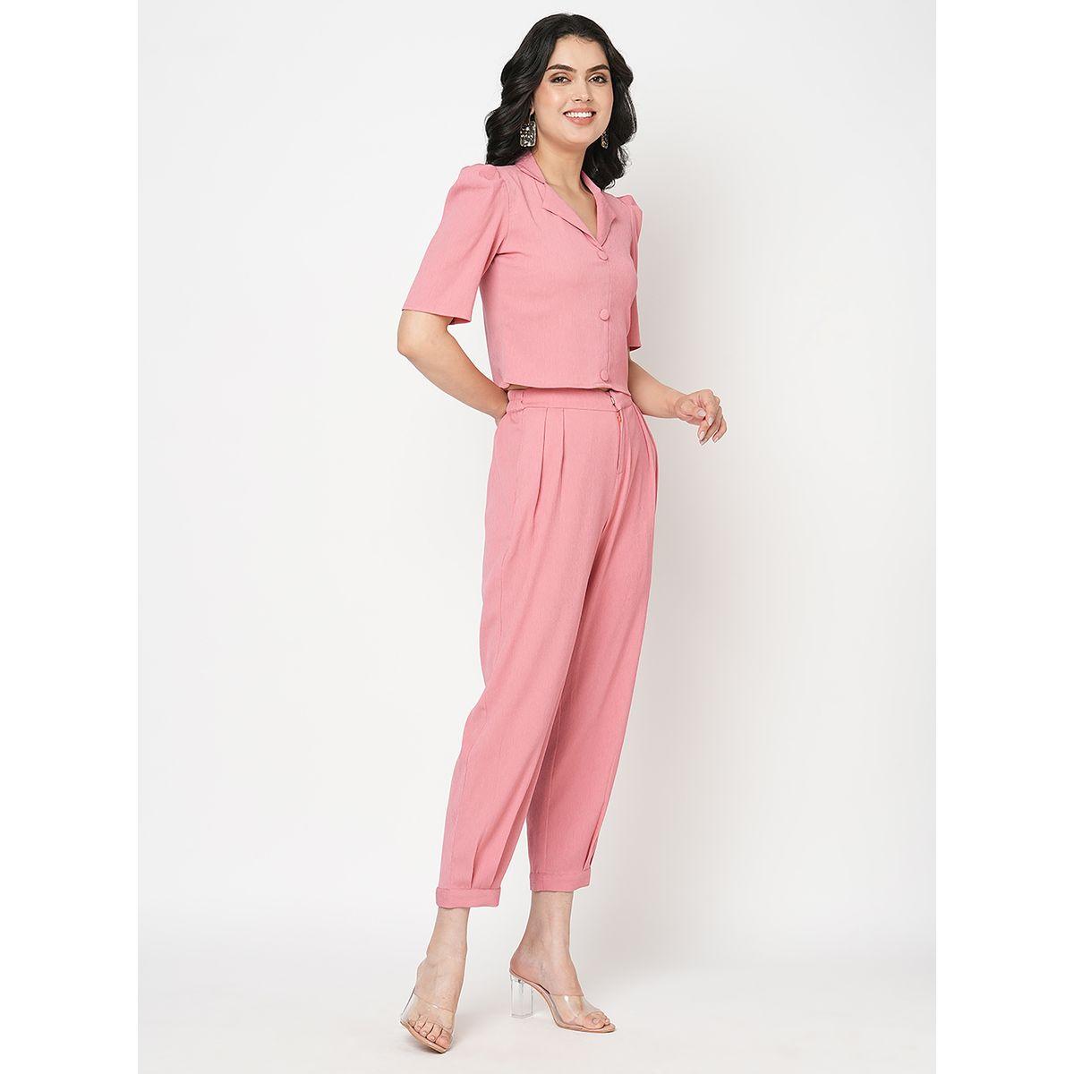 طقم منسق من ( بنطال + بليزر ) ميش × ستايلي-women-clothing-coordsets-image-4