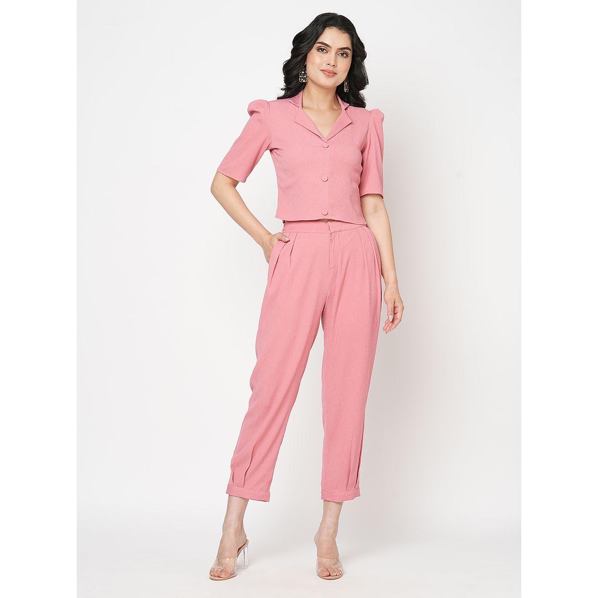 طقم منسق من ( بنطال + بليزر ) ميش × ستايلي-women-clothing-coordsets-image-7