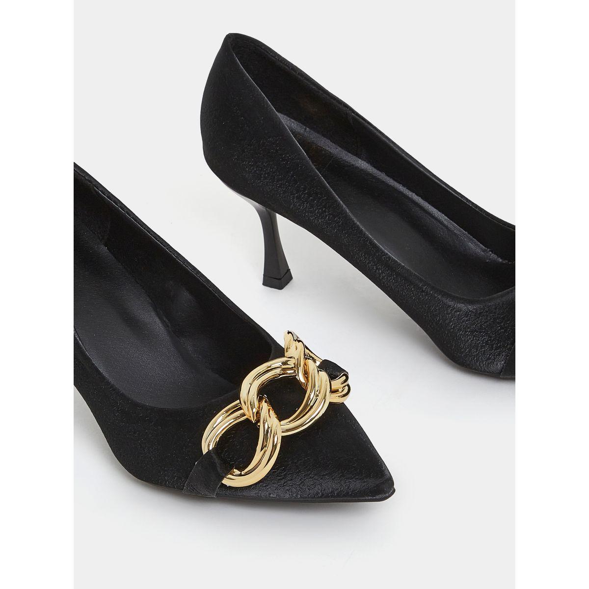 Styli Metal Chain Accent Slip On Stiletto Heel Pumps-women-shoes-heels-image-4
