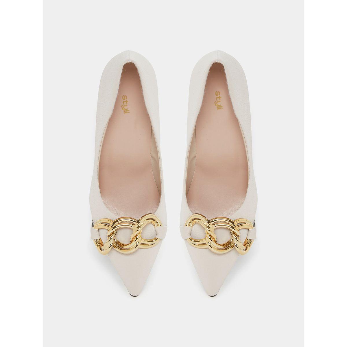 Styli Metal Chain Accent Slip On Stiletto Heel Pumps-women-shoes-heels-image-6