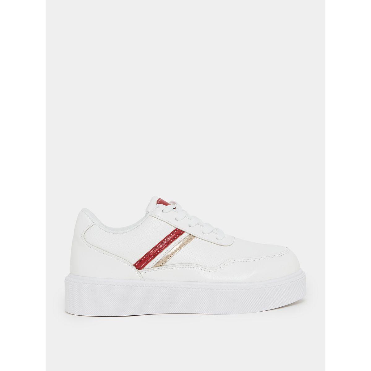 Styli Stripe Detail Lace Up Sneakers-women-shoes-sneakers-image-2