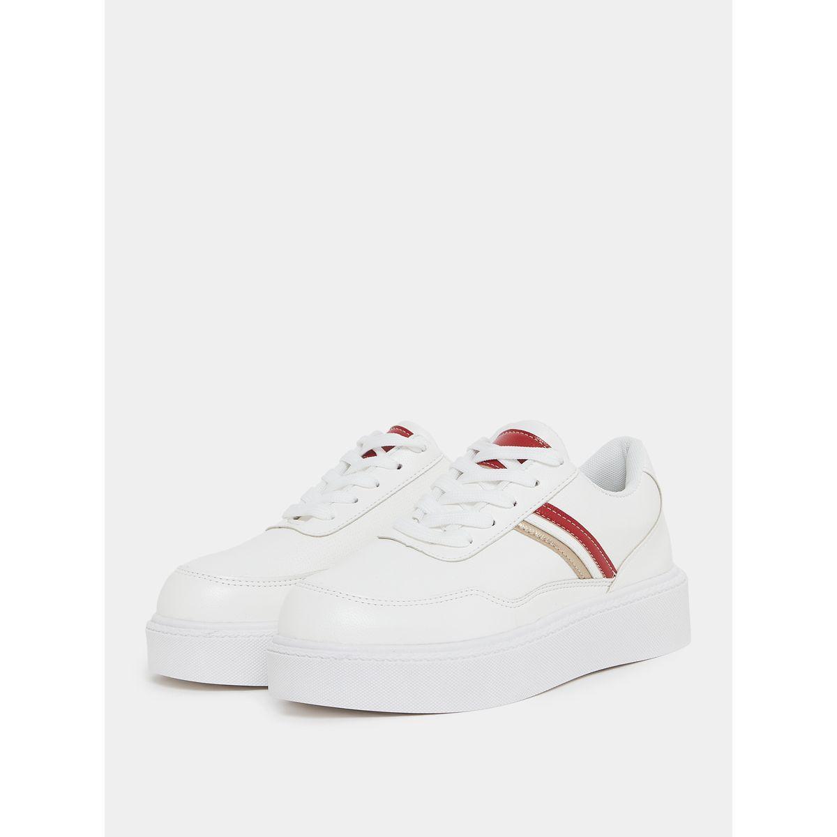 Styli Stripe Detail Lace Up Sneakers-women-shoes-sneakers-image-3