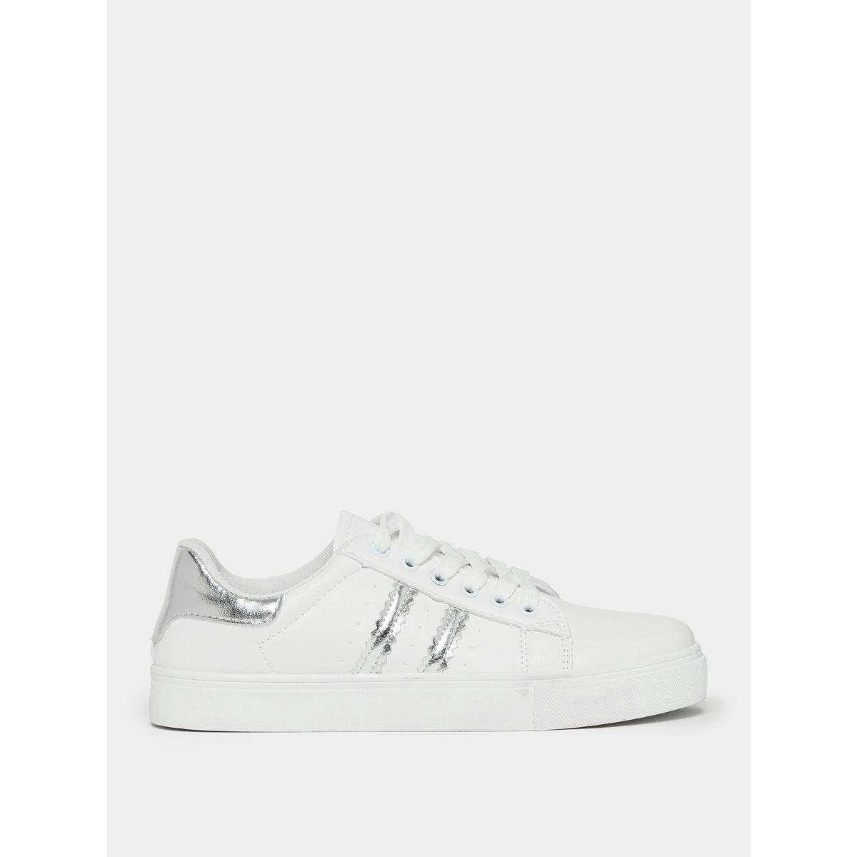 Styli Striped Detail Lace Up Sneakers-women-shoes-sneakers-image-2