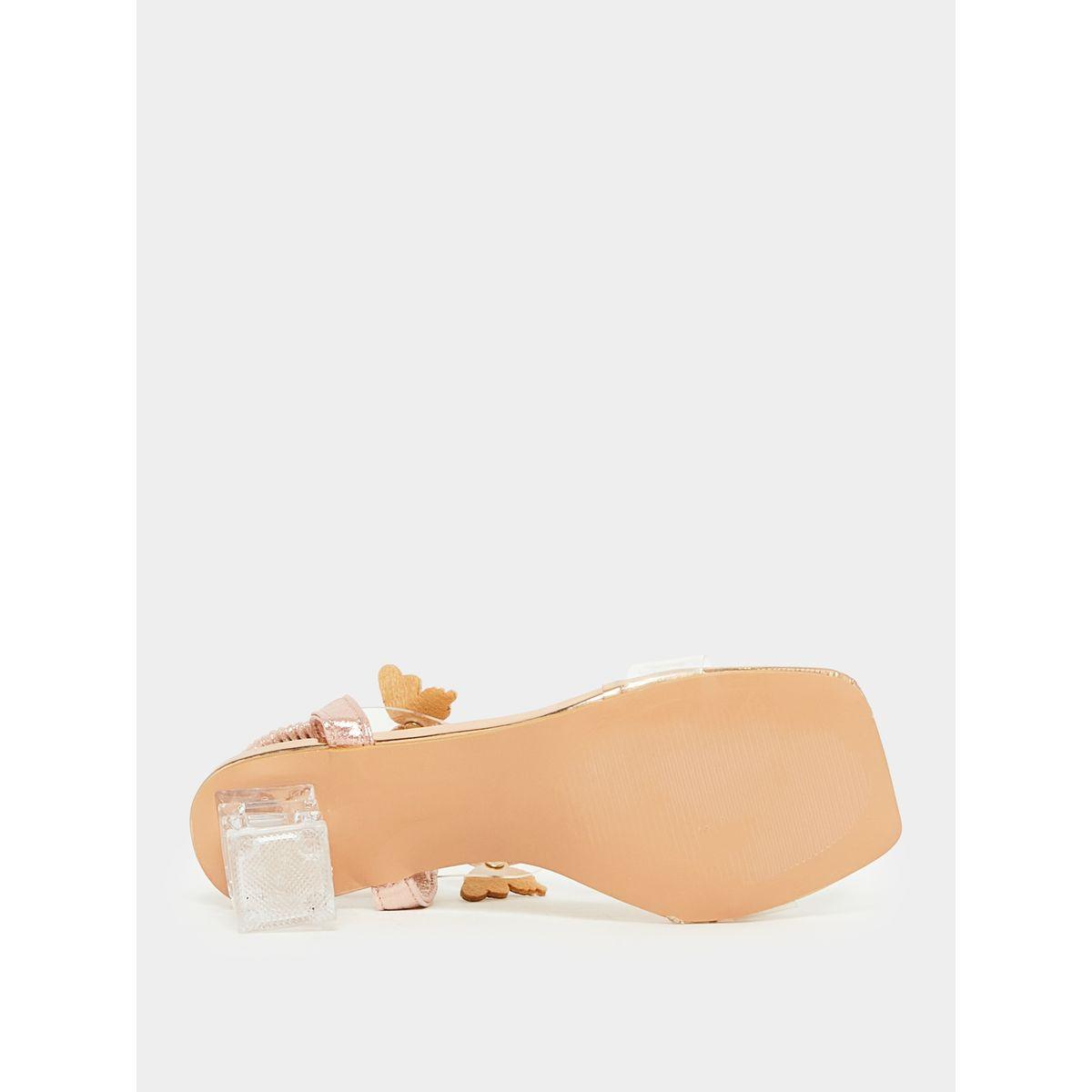 Styli Butterfly Embellished Transparent Strap Block Heel Sandal-women-shoes-heels-image-6