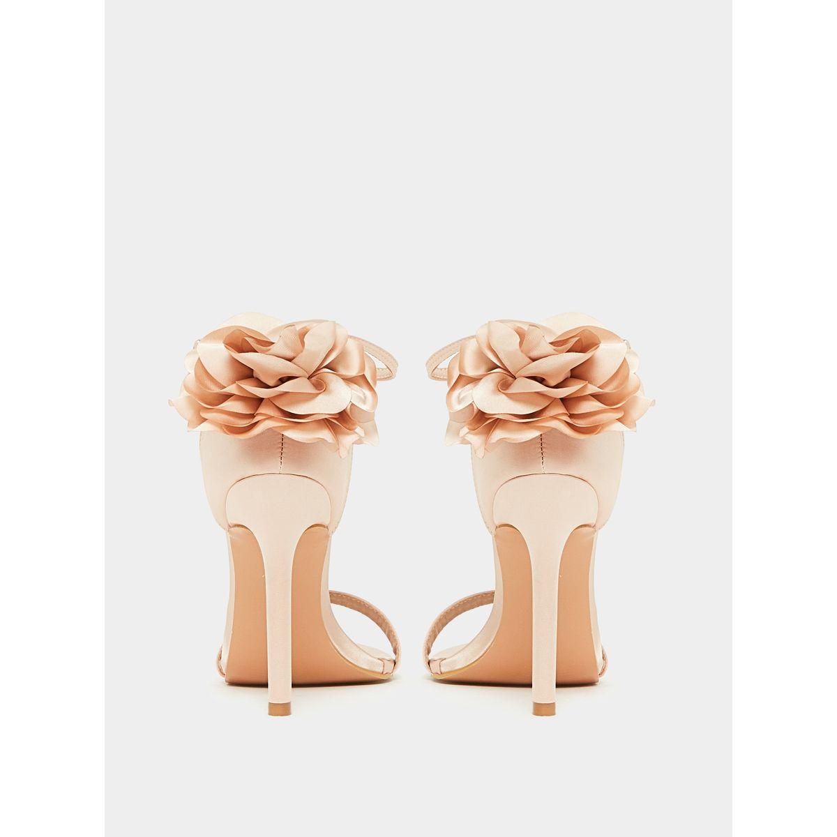 Styli Floral Corsage Ankle Strap Stiletto Heel Sandal-women-shoes-sandals-heeled-image-3