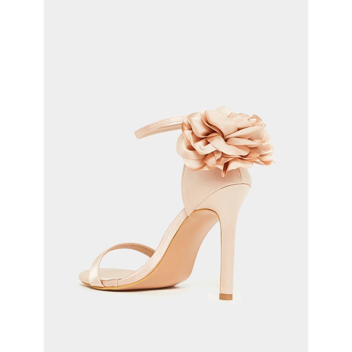Styli Floral Corsage Ankle Strap Stiletto Heel Sandal-women-shoes-sandals-heeled-image-4